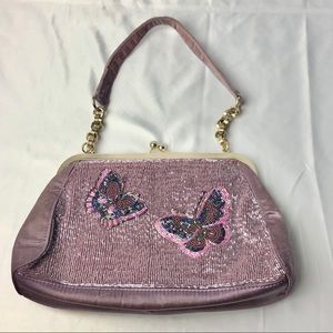 Liz Claiborne Lilac Beaded Purse, GUC